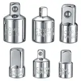 Adapter Satz, 6-tlg Stecknussadapter Set, Stecknuss Adapter, Stecknuss-Adapter für Ratschen, Nuss, 1/4" auf 3/8", 3/8" auf 1/4", 3/8" auf 1/2", 1/2" auf 3/8", 1/2" auf 1/4", 1/4" auf 1/2"