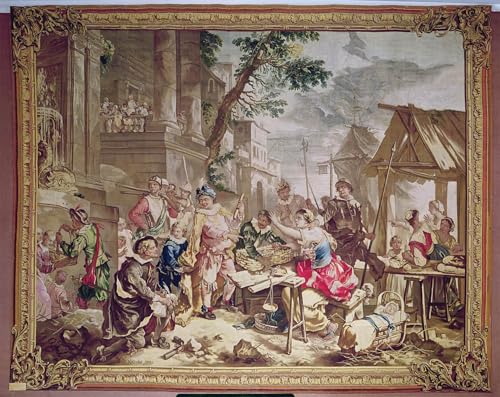 SERENDIPITP Leinwand Poster Wandbilder Leinwand Malerei Poster Bilder Druck Wandgemälde Sancho Panza und der Nussverkäufer von Charles Natoire Wandkunst Poster für Wohnzimmer-Dekor 60x90cm