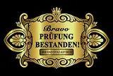 Oblique-Unique® Prüfung Bestanden Aufkleber Flaschenetikett Etikett Gold elegant