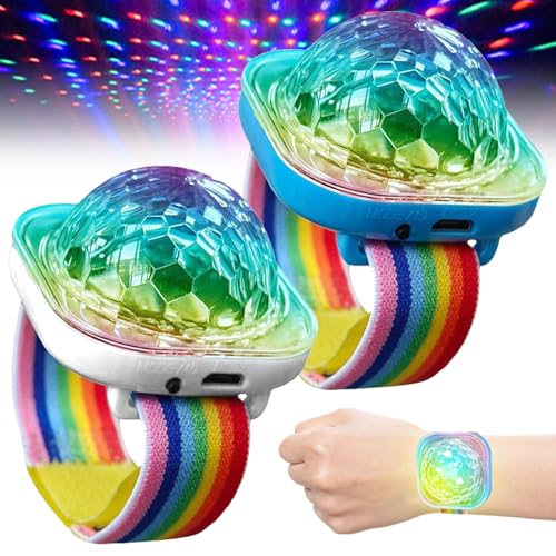 Klein Discokugel Armband, 2 Stück Disco Kugel Armband, Disco Ball Licht, Mini Discokugel Licht, Discokugel-Kinderarmband-Licht, lein Discokugel Armband, Disco Licht für Kind Party
