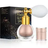 AOOWU Glitzer Spray, Glitter Spray für Face und Body, Glitzer Haarspray Make-up Sparkle Puder Kosmetik Shimmer Highlighter, Powder Glitzerspray Haare Körper Für Weihnachten Rave Party（Hell Gold）