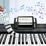Huanmin Abnehmbare Klaviertastatur Notenetiketten, 88 Tasten Klaviertasten für Anfänger, Silikon Klaviernoten, Klaviertastatur Musikaufkleber für Kinder, Anfänger (Klassisch Schwarz)