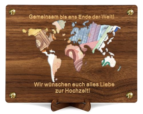 Giftota Geldgeschenk Hochzeit, Weltkarte Geldgeschenk, Hochzeitsgeschenke für Brautpaar, Geldgeschenke Verpackung mit Hochzeitskarte