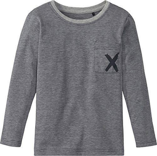 Schiesser Jungen Mix & Relax Shirt 1/1 Unisex Schlafanzugoberteil, Grau (Grau-Mel. 202), 116