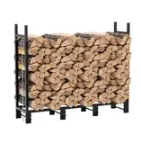 Sannwsg Kaminholzständer für Innen und Außen130x36x117cm, Holzregal für Kaminholz, robuster Metall-Holzhalter, Lagerregal für Brennholz, wetterfest und langlebig