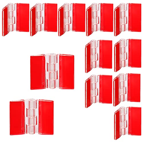 12 Stück Scharnier Klar Acryl Scharniere Klein Transparent Kunststoff Klavierscharnier Selbstklebend klappbar scharniere Werkzeuge für Schrank Schublade Möbel DIY Display Ständer 30x35mm