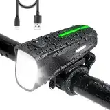 LED Fahrradlicht Vorne 100 LUX, Fahrradbeleuchtung stvzo zugelassen, Fahrradlampe USB Aufladbar mit Batterie Aufforderung schwach und 3 Leuchtmodi, IPX5 Blendfreies Design, Schwarz