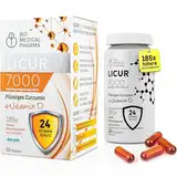 Kurkuma Kapseln mit Vitamin D3 – 185x höhere Bioverfügbarkeit – Hochdosiertes Mizellen Curcumin – 1 Kapsel täglich – entspricht 6.600 mg Kurkuma Pulver – Licur 7000 mit Vitamin D (Monatspack)