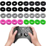 KSJEHW 32 Stück Thumbstick Stoßdämpfer, Assist Ringe Kompatibel mit PS5, Steam Deck, PS4, Xbox Series X/S, Xbox One, Switch, Switch OLED, ROG Ally, Legion Go, Zielhilfe mit 6 Verschiedener Härtegrad