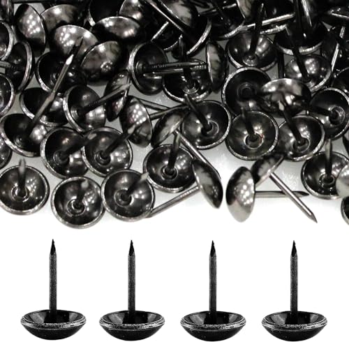 500 Stück Polsternägel, Basicon Vintage Möbel Nägel Bronze Thumb Tacks Polster Reißzwecken Reißnägel Antike Ziernägel Möbel Dekorative Nägel für Sessel Möbel Bett, 11x17mm Schwarz