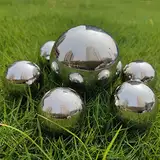 gexuamz Edelstahl Gartenkugel Spiegelpoliert Hohlkugel Sortiert Silber Teichkugeln - Reflektierende Gazing Ball für Hausgarten Miniteich Dekorationen 50/100MM