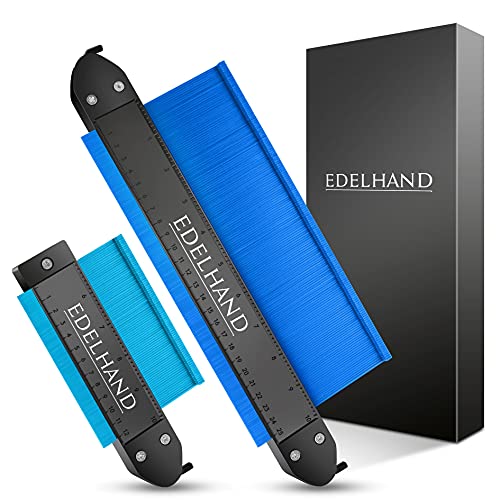 EDELHAND© Konturenlehre groß mit Feststeller | Praktisches 2er-Set für präzise Messung | Konturmessgerät als Vervielfältigungslehre mit extra Tiefe | Handwerker Werkzeug Gadget | 25cm und 12cm