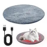 RANJIMA Selbstheizende Decke für Hunde & Katzen, Heizdecke Katze 40 x 40 cm, Thermostat Haustiere Wärmematte Winter, Selbstwärmende Katzendecke Hundematte mit USB Kabel für Klein Hunde und Katzen