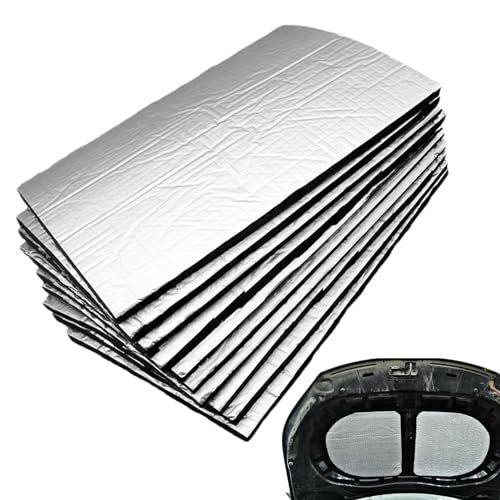 Auto Schalldämpfungsmatte – 10 Stück, selbstklebendes Schallschutzmaterial für Fahrzeughaube, Decke, Kofferraum und Tür, automatische Geräuschdämmung
