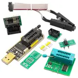 APKLVSR SOIC8 SOP8 Test Clip für EEPROM 25CXX / 24CXX,BIOS USB Programmierer CH341A + SOIC8 Clip + 1,8V Adapter + SOIC8 Adapter für 24 25 Serie Flash