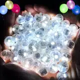 KUWUNG 100 Stück LED Ballonlichter, LED Ballons Lichter, Mini LED Licht, Runde LED Lichter Luftballons Leuchtend Weiß, Party Licht für Geburtstag, Hochzeit, Weihnachten Dekoration