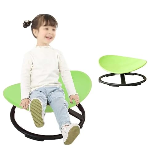 Autismus Kinder Swiel Stuhl - Sensory Toy Chair - Karussell Spin Sensory Chair - Training Der Körperkoordination - Kinder-Drehstuhl - Metallgestell Nicht Rutschfestes Sitzen Sicherer ( Color : Green )