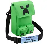 Minecraft Handytasche zum Umhängen, Creeper Umhängetasche mit Verstellbarem Gurt - Zocker Geschenk