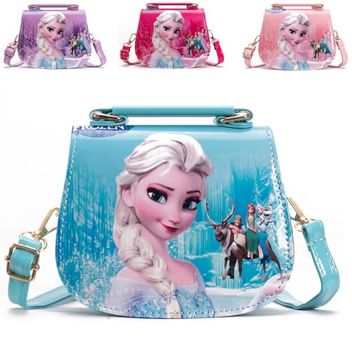 OUOQI Eiskönigin Kinder Umhängetasche,Tasche Kinder Mädchen,Kinderhandtasche,Kinder Umhängetasche Kinder Handtasche Mädchen,Tasche für Mädchen zum Ausgehen oder Reisen Geschenke für Mädchen