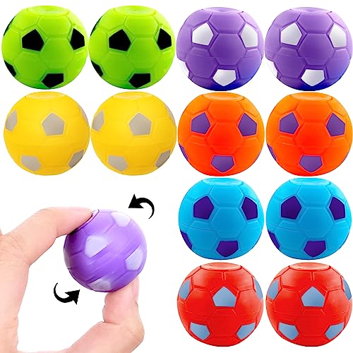 Fußball Spinner Fingerspitzen Spielzeug 12 Stück, Stressball Fingerspitzen Spielzeug, Mini Fußball Bälle Finger Spielzeug, Drehbare Stressbälle Spiel, Spinner Ball für Kinder und Erwachsene