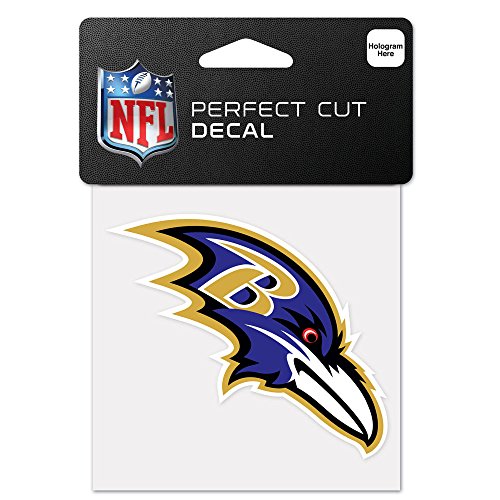 NFL Baltimore Ravens 63037011 Perfect Cut Color Decal, 4 x 4 , Black