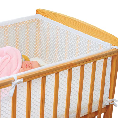 Nestchen Babybett Umrandung Oeko -TEX Zertifiziert - Bettumrandung Babybett 3D-Mesh 360x30cm für Babybett 60x120 cm - Babybett Umrandungen - SH025 189908-Zertifikat, ausgestellt von TESTEX