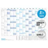 Häfft® abwischbarer Wandkalender 2025 groß "Blau" 89 x 63 cm (größer als A1) gerollt, Wandplaner für 15 Monate: Nov 2024 - Jan 2025 - nachhaltig & klimafreundlich