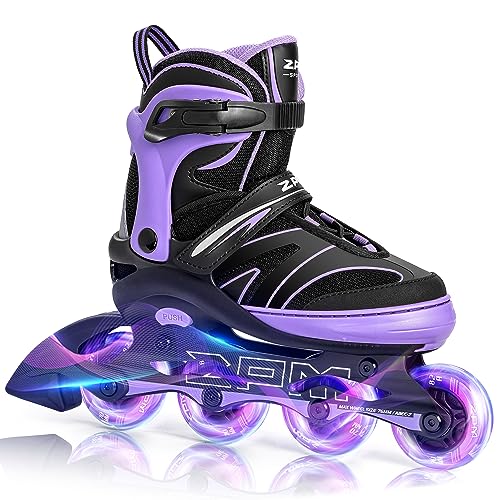 2PM SPORTS Größen Verstellbar Inliner für Kinder, Mädchen Jungen Inline Skates mit leichten Rollschuhe für Damen/Herren Youngster Anfänger