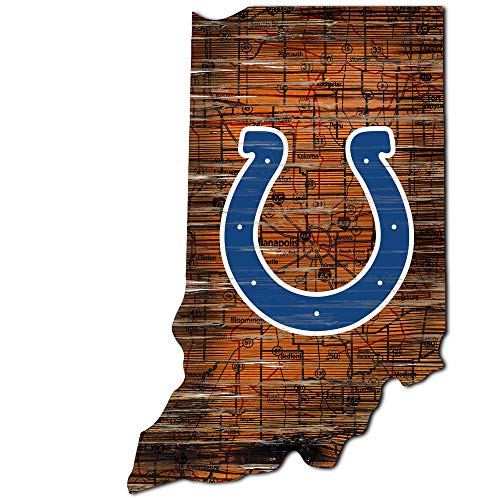 Fan Creations NFL Indianapolis Colts Unisex Indianapolis Colts Mini Roadmap State Sign Team Color 30,5 cm