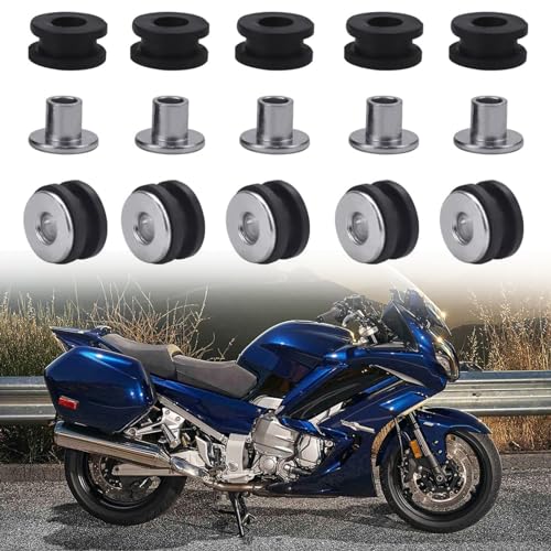 M6 Motorrad Gummitüllen,Motorcycle Rubber Grommets Universal,Peugeot Verkleidungsschrauben Gummimuttern,Motorrad Gummitüllen,Verkleidungen Windschild Ersatzzubehör Verkleidung Schrauben,10 Pcs,Schwarz