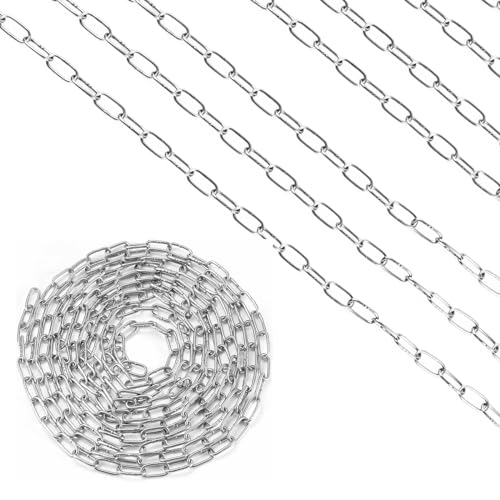 Volumoon Edelstahlkette Starke, 8 meter 1.2mm Kette Edelstahl 304 Hochbelastbare Geschweißte Kettenglieder zum Aufhängen von Zäunen, Stahlkette Schwenkkette Kette aus Stahl, Maximale Belastung 10KG