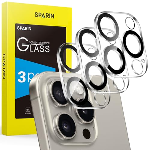 SPARIN 3 Stück Kameraschutz für iPhone 16 pro/iPhone 16 pro max Kamera, 9H Panzer Schutz Glas, Kamera Schutzfolie, Anti-Kratzer, Ultra HD Klar