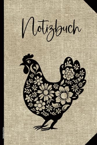 Notizbuch Huhn: Hühnermotiv auf Buch A5 liniert für Notizen und Erinnerungen schönes Geschenk mit Huhn Kleinigkeit für Frauen und Hühnerliebhaber Idee zum Geburtstag für Bäuerin und Hühnerzüchter