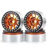 ZuoLan XUNJIAJIE 4 Stück Aluminum Alloy 1,9 RC Felge Felgenringe Beadlock Radfelge für 1/10th RC Crawler SCX10 II,SCX10 iii AXI03007,TRX4,D90 Modell-Auto