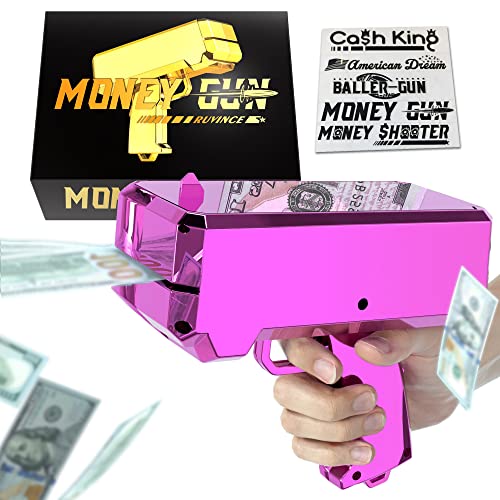 RUVINCE Geld Pistole Shooter Geldpistole für Filme, die echt Aussehen, Requisitenpistole Make it Rain, Handheld Geldpistole für Spiel Filme Party