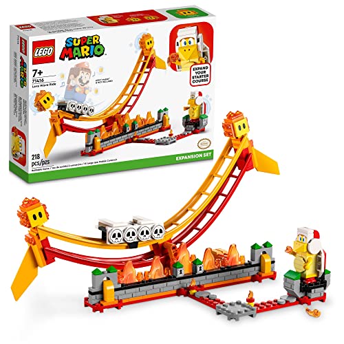 LEGO 71416 Super Mario Lavawelle-Fahrgeschäft – Erweiterungsset mit Feuer-Bruder und 2 Hotheads zum Kombinieren mit Starterset, Spielzeug für Kinder
