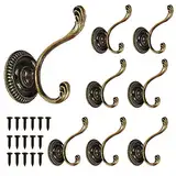 TaimeiMao Garderobenhaken Vintage,8 Stück Garderobenhaken Bronze,Schlafzimmer Mantel Hut Haken,Kleiderhaken Wand Vintage mit 24 Schrauben,für Badezimmer,Kleiderschrank,Schlafzimmer,Büro,Tür