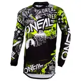 O'NEAL | Motocross-Shirt Langarm | MX MTB Mountainbike | Passform für Maximale Bewegungsfreiheit, Eingenähter Ellbogenschutz | Element Jersey Attack | Erwachsene | Schwarz Neon-Gelb | Größe L