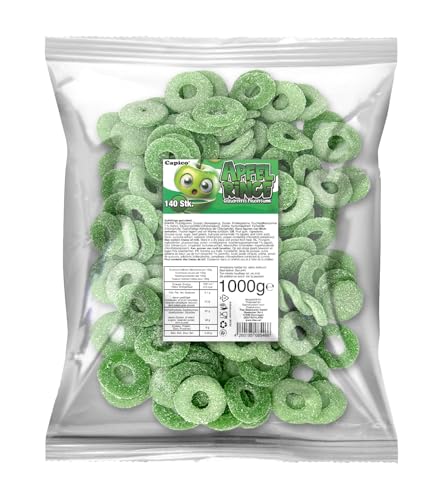 Capico Apfelringe gezuckertes Fruchtgummi (1000g) im Beutel, Halal