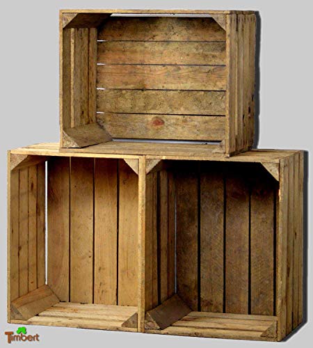 Vintage OBSTKISTEN Alte Apfelkisten Rustikale HOLZKISTEN Natur Weinkisten Wandregal Altholz Schrank Landhaus Hochzeit Shabby Antik Holz Deko