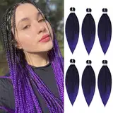 DT CHERYL Pre-stretched Braiding Haar 26 Zoll 6 Packs/Lot Easy Braid Professionelle Kunstfaser Hot Water Setting Professional Soft Yaki Textur Crochet braids extension 1B/Purple