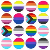 HOWAF Pride Pin LGBTQ Accessoires, Regenbogen Flagge Button Lesbian Flag Pin Pansexual Flag Pin Bi Flagge Transgender Flagge Buttons Nonbinary Flag Asexual Progress Pride Flag Pins für LGBT Gay Pride