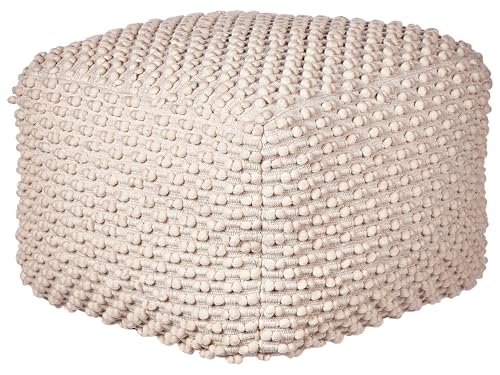 Pouf Baumwolle beige / taupe 50x50x35cm quadratisch Boho Stil Kingri