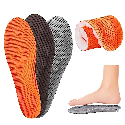 Maxee 3 Paar Orthopädische Einlegesohle für Herren & Damen, Arch Einlagen Fersensporn, Komfort Sport Schuheinlagen, Atmungsaktiv und Lindern Fußschmerzen, Ideal Insole für Wandern, Laufen Gr. 39-40