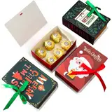 Frdun Frohe Weihnachten Keksboxen 4 Stück Buch geformte Boxen Süßigkeiten Fällen Geschenkverpackung Boxen für Weihnachten Bäckerei Schokolade Kekse, Standard