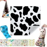 Self Adhesive Cat Wrap, Cat Burrito Wrap, Cat Grooming Wrap for Cutting Nails, Anti-Bite Cat Swaddle Wrap for Nail Trimming (F, 80 * 80cm(Within 20lbs))