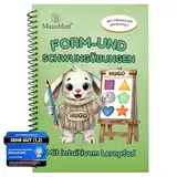 Mausblatt® Form- & Schwungübungen ab 4 5 6 - Vorschule Übungshefte ab 4 5 6 Junge & Mädchen - lesen lernen Vorschule – Schreiben lernen - Schreibheft 1 Klasse - Montessori Buch