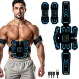 EMS Elektrostimulator für Muskeln, EMS Trainingsgerät, EMS Bauchmuskeltrainer Elektrisch Muskelstimulationsgeräte, USB Wiederaufladbar EMS Bauchtrainer Ganzkörper ABS/Bauch/Arm/Bein/Po Trainer
