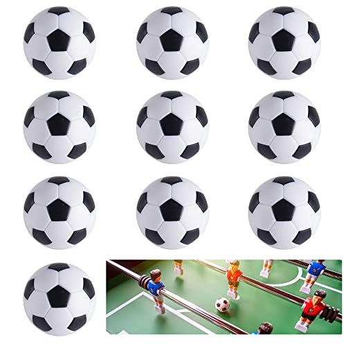 10 Stück,Tischkickerbälle Profi Tischfussball Bälle Tischfußball Kickerbälle Tischkicker Kicker aus es Harz Tischfußball Fußball Stressbälle für Erwachsene und Kinder 28mm (Schwarz und Weiß)