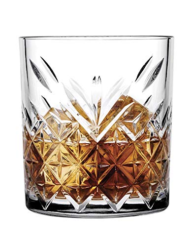 Pasabahce 52810 Whisky Glas Tumbler Timeless im Kristall-Design, Höhe 8,3 cm, 205ml, 6 Stück, Retro-Design